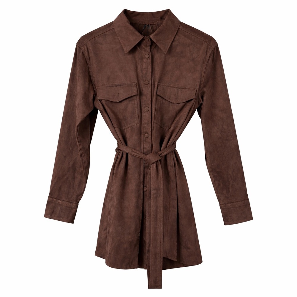 Stetson Tie Waist Western Shirt/Jacket Brown Women’s M Snap Front-New with Tags